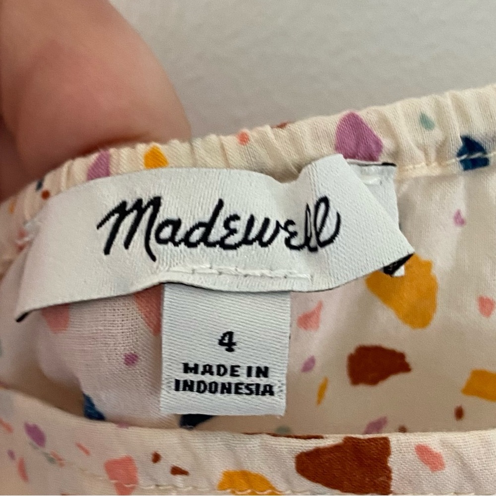Madewell Tie-Front Cami Top in Terrazzo Cotton Blend - Picture 9 of 12